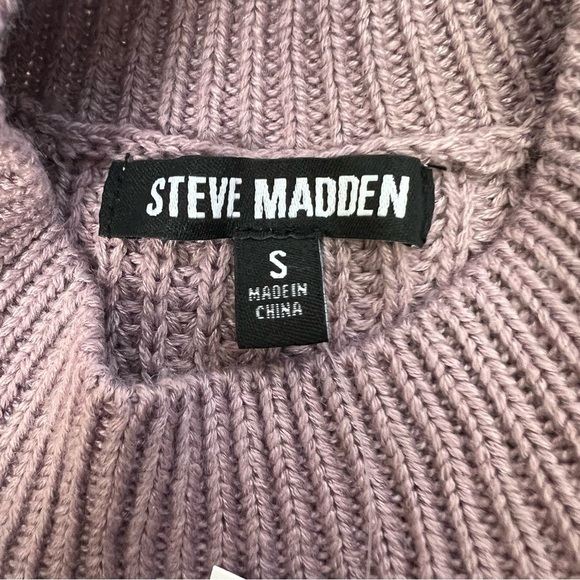 Steve Madden Womens Pullover Knit Sweater Sz Small Cut-out Neck Elderberry Color - Picture 5 of 12